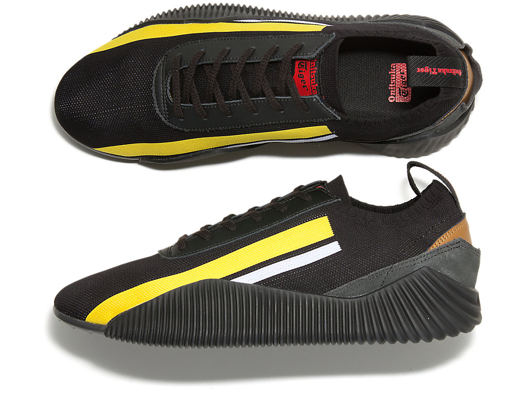 Men's Onitsuka Tiger Acromount Knit Shoes Black/Vibrant Yellow | 08975ULMG