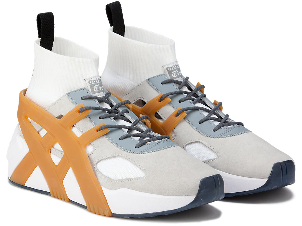 Men's Onitsuka Tiger Big Logo Trainer 2.0 Sock Shoes Glacier Grey/Tan Presidio | 67413BCTO