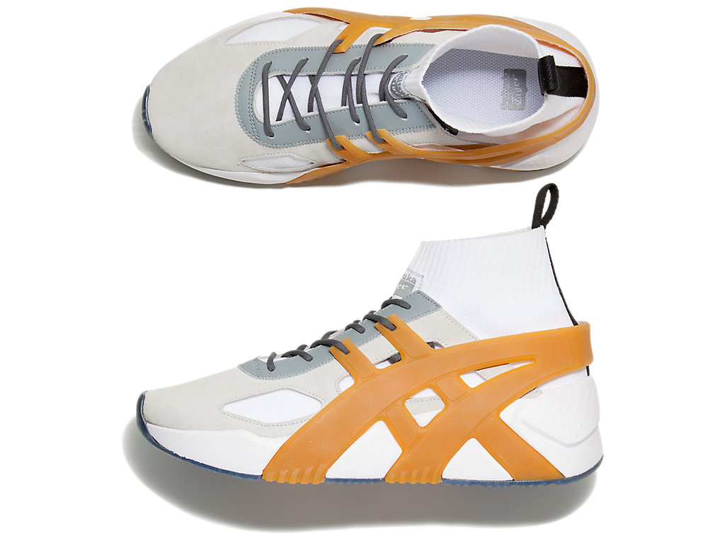 Men's Onitsuka Tiger Big Logo Trainer 2.0 Sock Shoes Glacier Grey/Tan Presidio | 67413BCTO