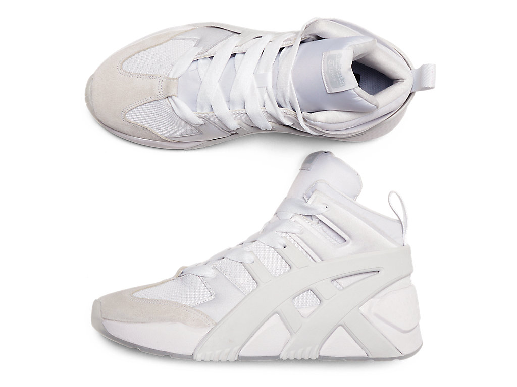 Men's Onitsuka Tiger Big Logo Trainer Puffed Shoes White/White | 23140LGJQ