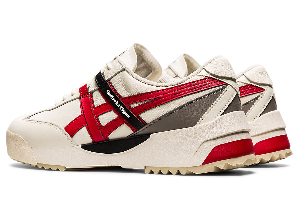 Men's Onitsuka Tiger Delegation Ex Shoes Cream/Classic Red | 59764IHPA