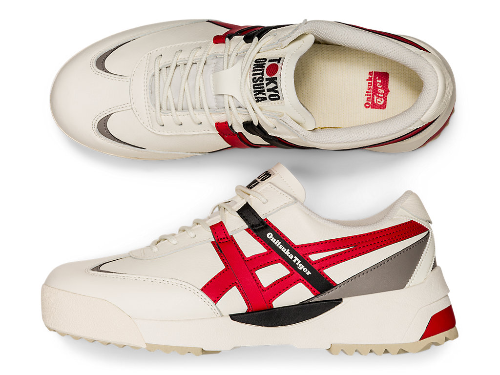 Men's Onitsuka Tiger Delegation Ex Shoes Cream/Classic Red | 59764IHPA