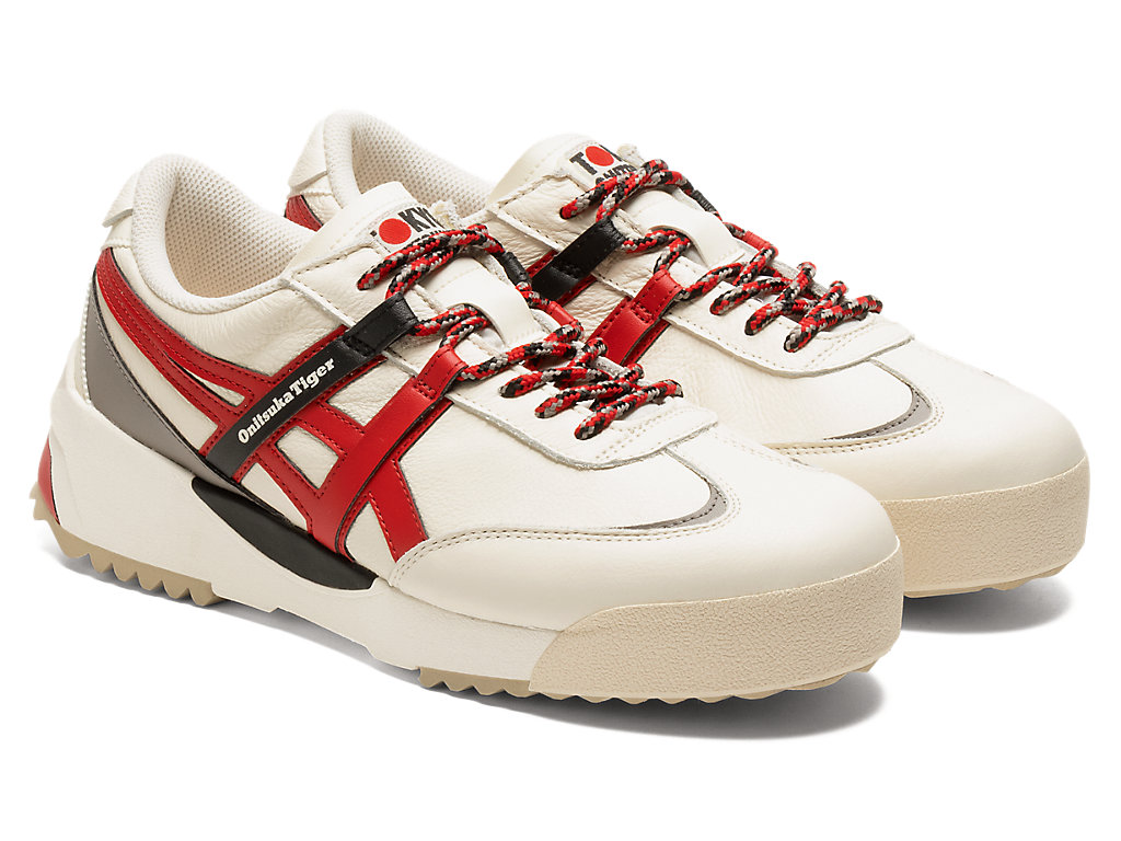 Men's Onitsuka Tiger Delegation Ex Shoes Cream/Classic Red | 59764IHPA