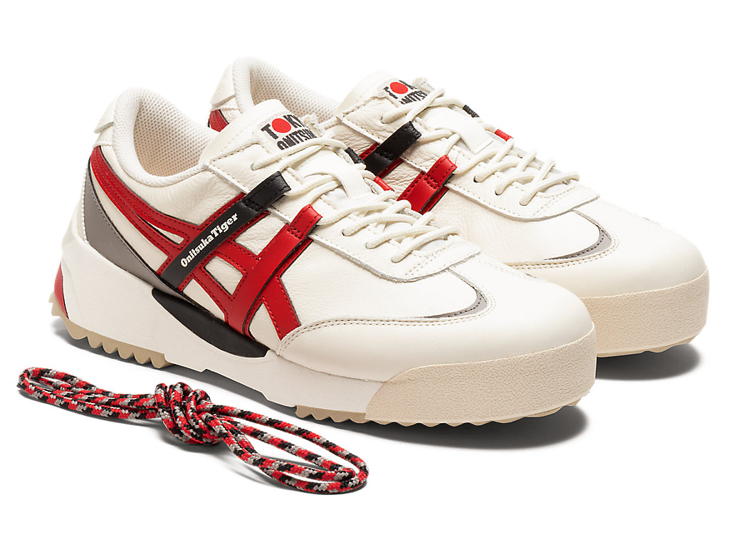 Men's Onitsuka Tiger Delegation Ex Shoes Cream/Classic Red | 59764IHPA