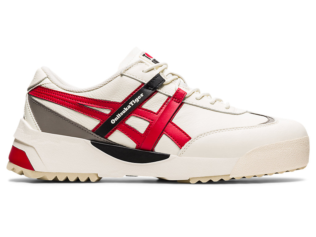 Men\'s Onitsuka Tiger Delegation Ex Shoes Cream/Classic Red | 59764IHPA