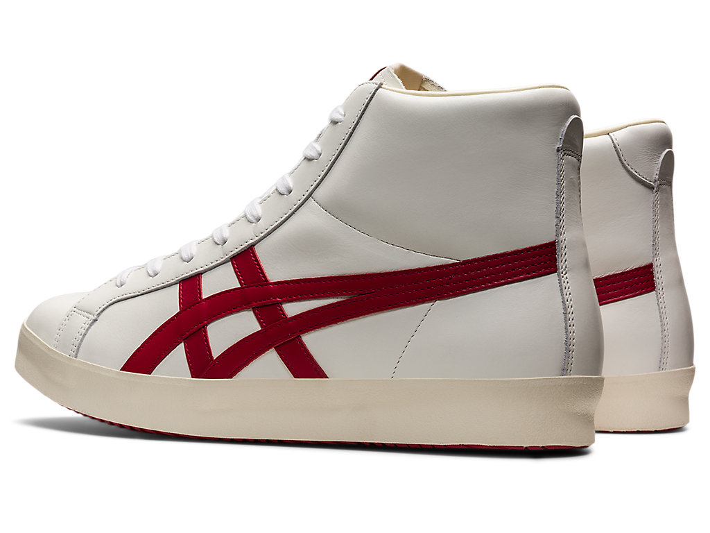 Men's Onitsuka Tiger Fabre Hi Nm Shoes White/Classic Red | 39402RDNI