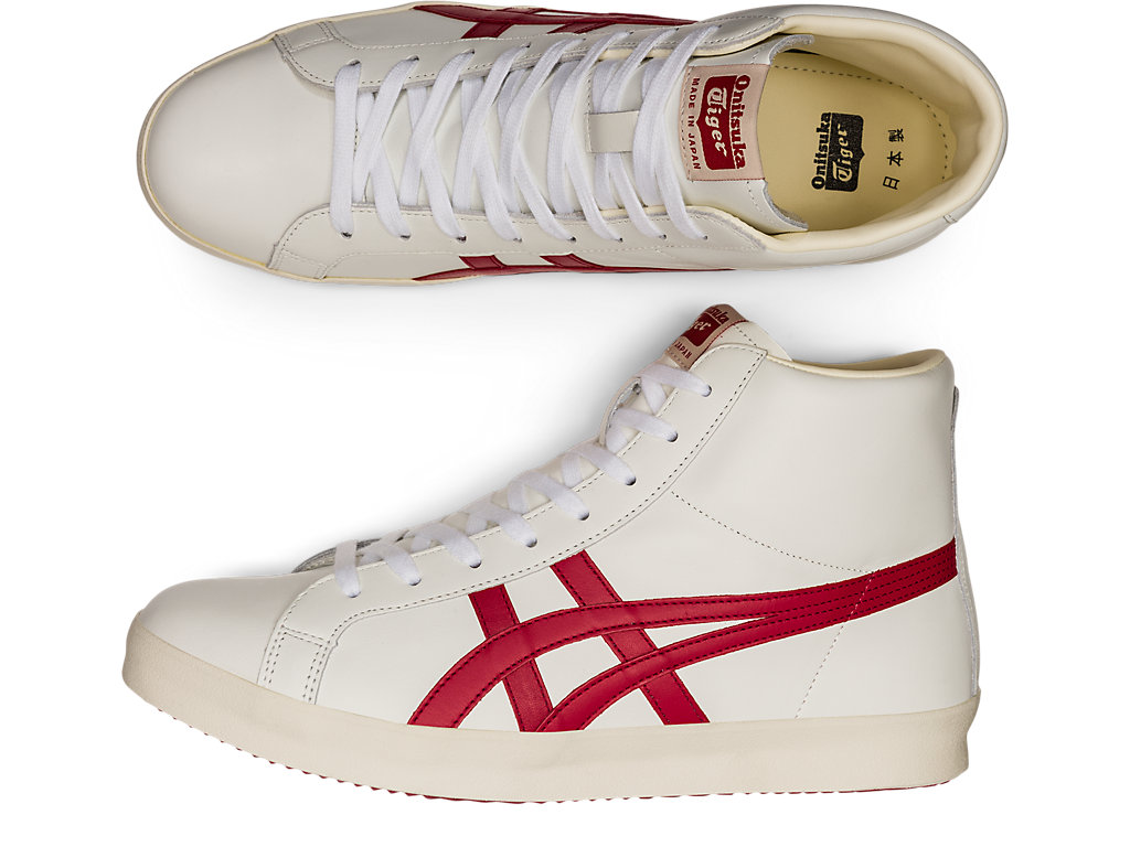 Men's Onitsuka Tiger Fabre Hi Nm Shoes White/Classic Red | 39402RDNI