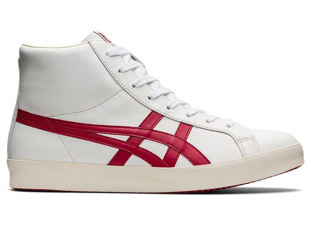 Men\'s Onitsuka Tiger Fabre Hi Nm Shoes White/Classic Red | 39402RDNI