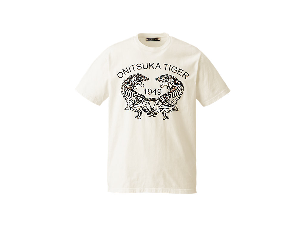 Men's Onitsuka Tiger Graphic Tee Clothing White | 01865PLQU