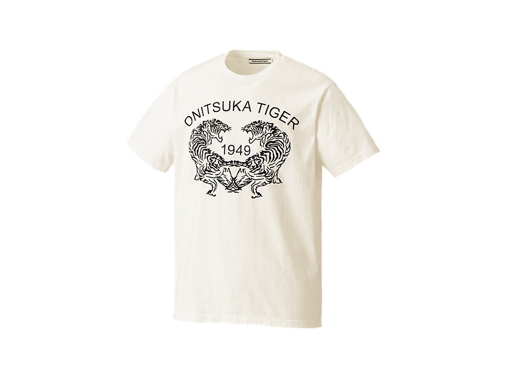 Men's Onitsuka Tiger Graphic Tee Clothing White | 01865PLQU