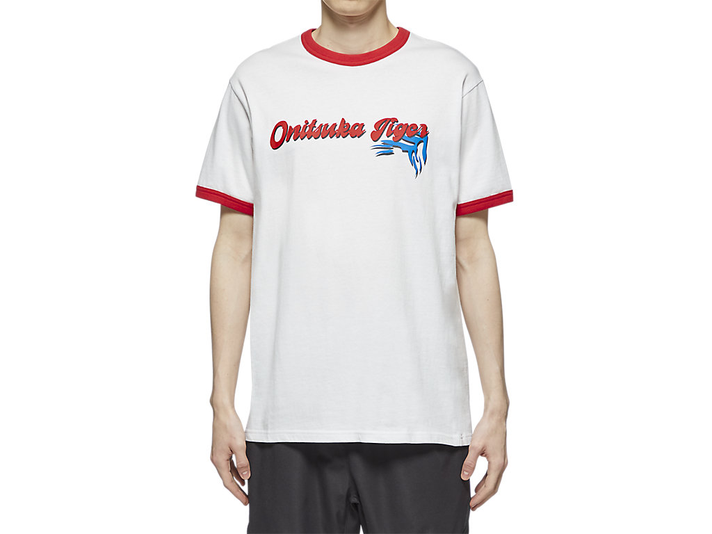 Men's Onitsuka Tiger Graphic Tee Clothing White | 03259SZVT