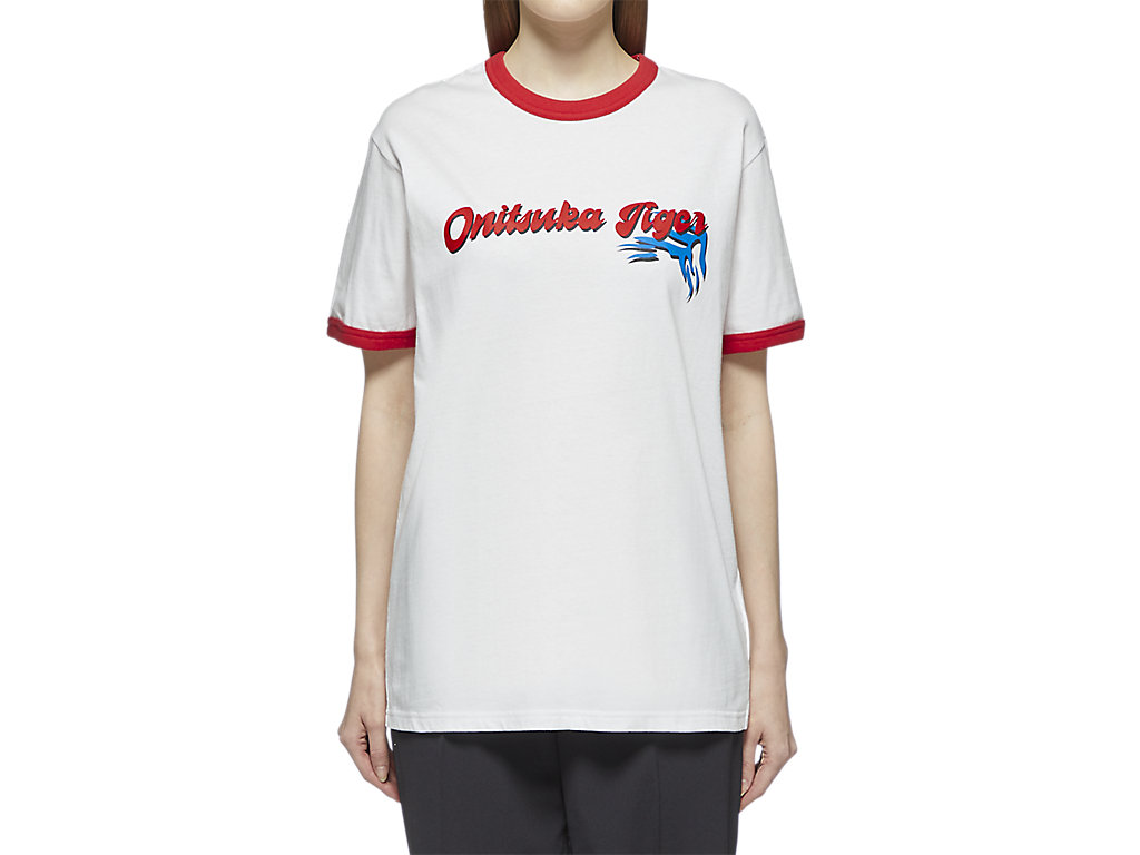 Men's Onitsuka Tiger Graphic Tee Clothing White | 03259SZVT