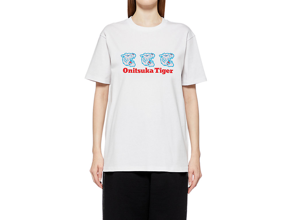 Men's Onitsuka Tiger Graphic Tee Clothing White | 18395TPBO