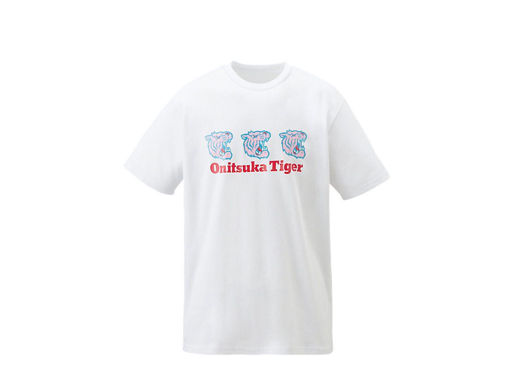 Men's Onitsuka Tiger Graphic Tee Clothing White | 18395TPBO