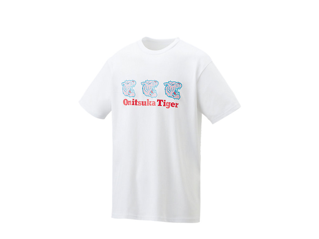 Men's Onitsuka Tiger Graphic Tee Clothing White | 18395TPBO