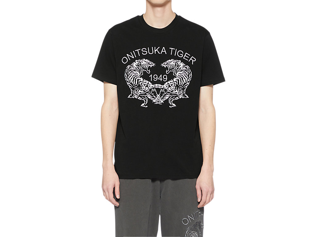 Men\'s Onitsuka Tiger Graphic Tee Clothing Black | 57286YKJS