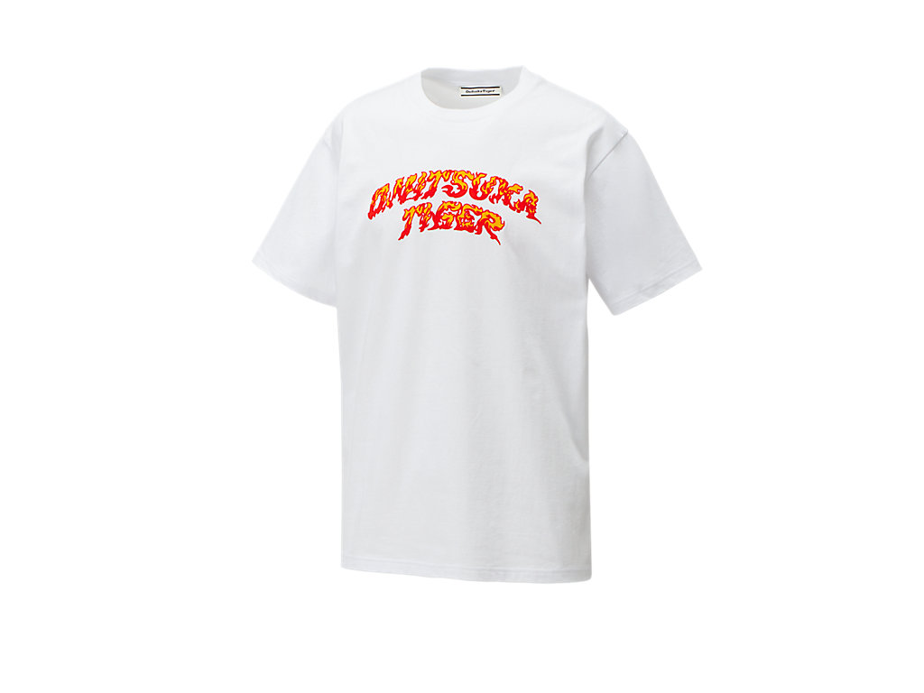 Men's Onitsuka Tiger Graphic Tee Clothing White | 62748PRBY