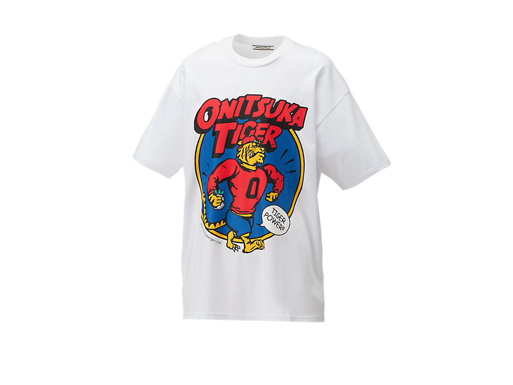 Men's Onitsuka Tiger Graphic Tee Clothing White | 75829NGSL