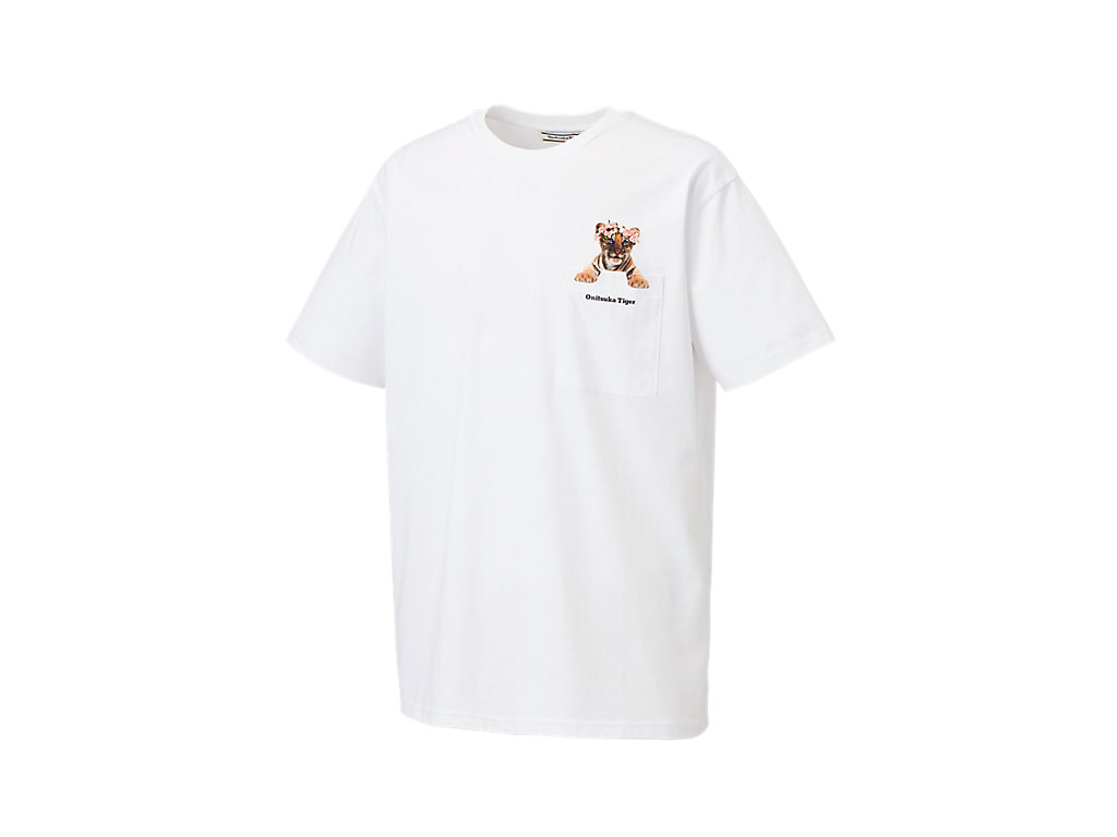 Men's Onitsuka Tiger Graphic Tee Clothing White | 85219NHKX