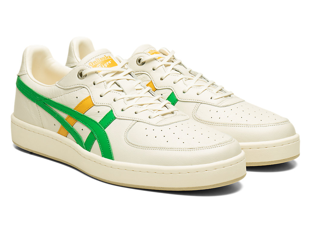 Men's Onitsuka Tiger Gsm Sd Shoes Cream/Cilantro | 49260QAVZ