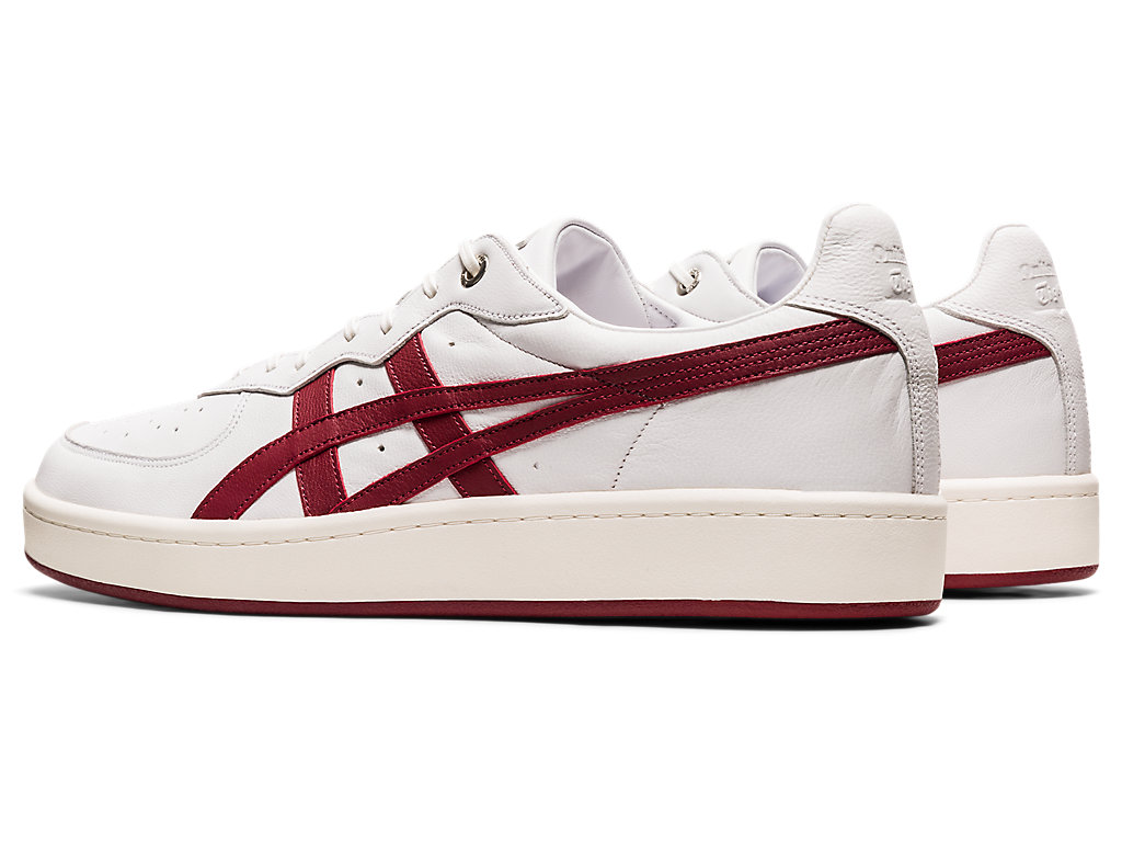 Men's Onitsuka Tiger Gsm Sd Shoes White/Beet Juice | 23019YNAK