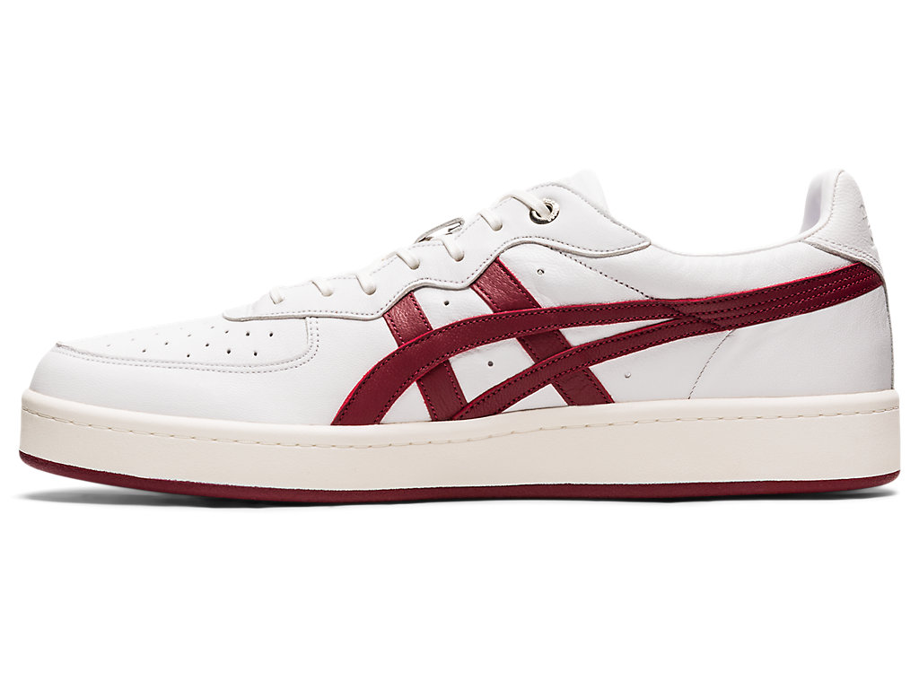 Men's Onitsuka Tiger Gsm Sd Shoes White/Beet Juice | 23019YNAK