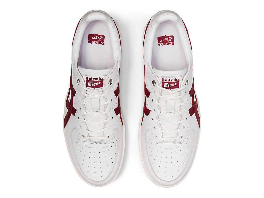 Men's Onitsuka Tiger Gsm Sd Shoes White/Beet Juice | 23019YNAK