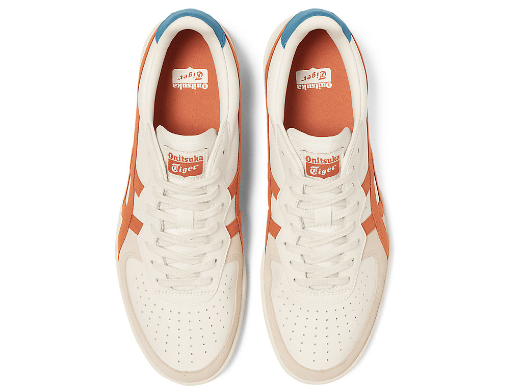 Men's Onitsuka Tiger Gsm Shoes Cream/Rust Orange | 07654KELR