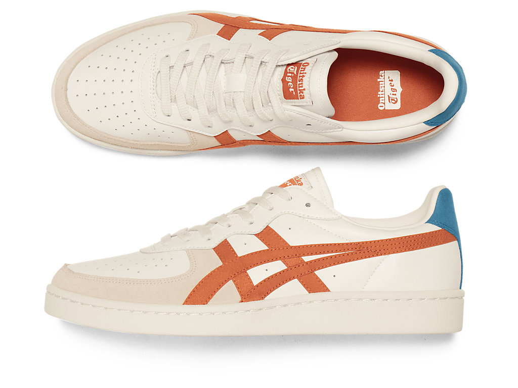 Men's Onitsuka Tiger Gsm Shoes Cream/Rust Orange | 07654KELR