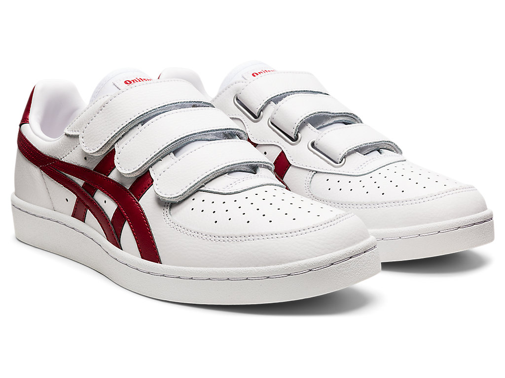 Men's Onitsuka Tiger Gsm Shoes White/Beet Juice | 52473XVKZ