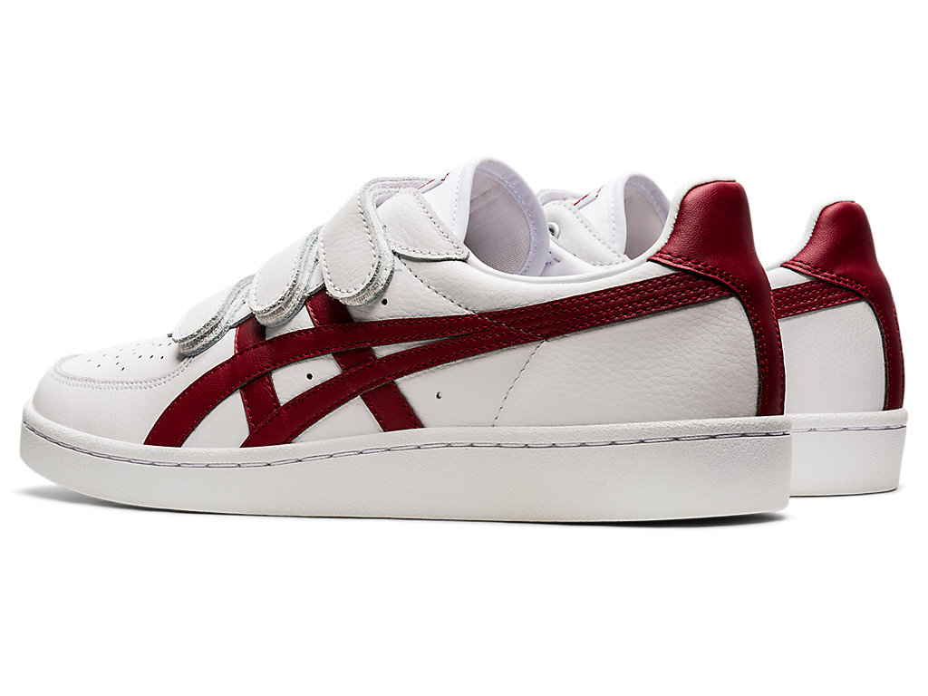 Men's Onitsuka Tiger Gsm Shoes White/Beet Juice | 52473XVKZ