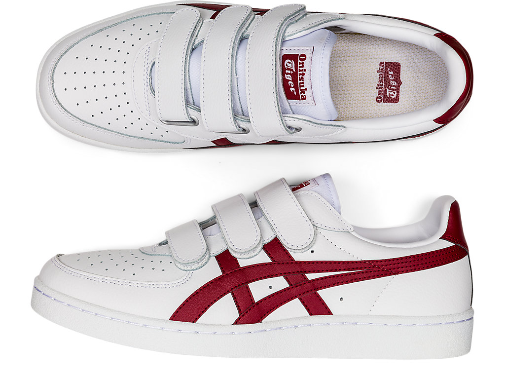 Men's Onitsuka Tiger Gsm Shoes White/Beet Juice | 52473XVKZ