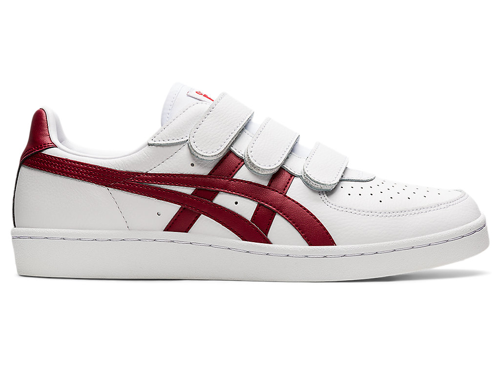 Men\'s Onitsuka Tiger Gsm Shoes White/Beet Juice | 52473XVKZ