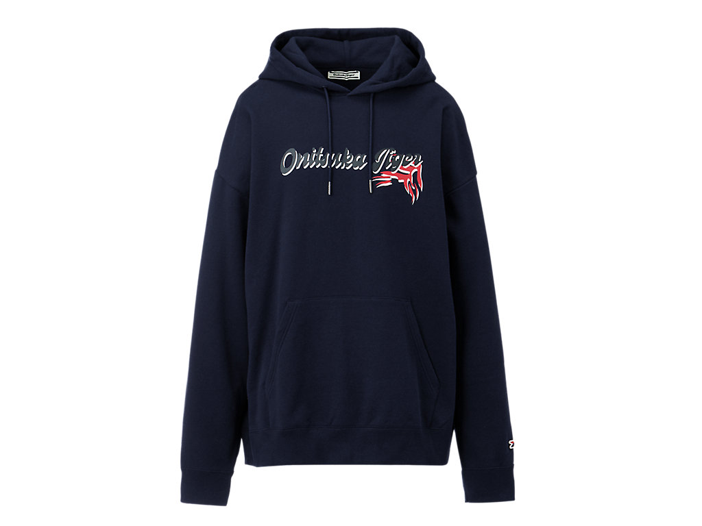 Men\'s Onitsuka Tiger Hoodie Top Clothing Dark Navy | 43701AMCU