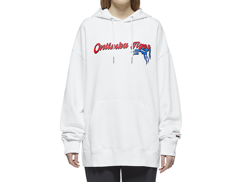 Men's Onitsuka Tiger Hoodie Top Clothing White | 46058WTRU