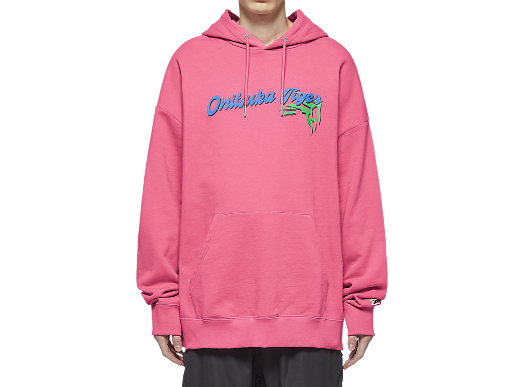 Men's Onitsuka Tiger Hoodie Top Clothing Pink | 65418JVOQ