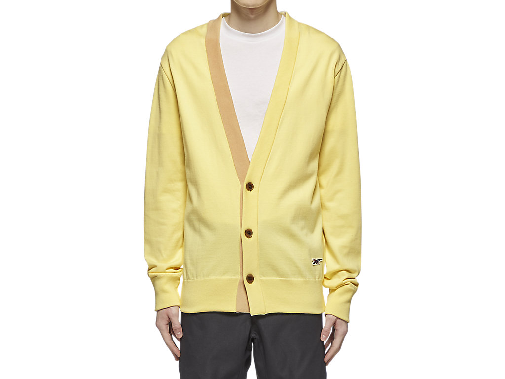 Men's Onitsuka Tiger Knit Cardigan Clothing Light Yellow | 86249MIGR