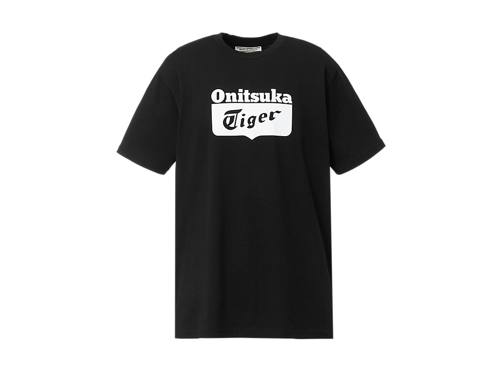 Men's Onitsuka Tiger Logo Tee Clothing Black/White | 65801BFXJ