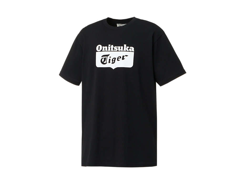 Men's Onitsuka Tiger Logo Tee Clothing Black/White | 65801BFXJ