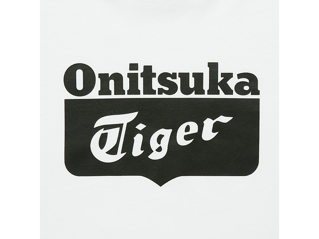 Men's Onitsuka Tiger Logo Tee Clothing White/Black | 04925KVSQ