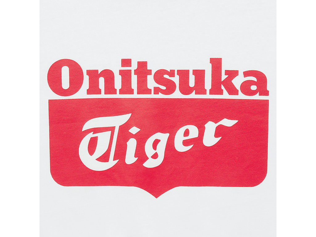 Men's Onitsuka Tiger Logo Tee Clothing White/Red | 09674RMCB