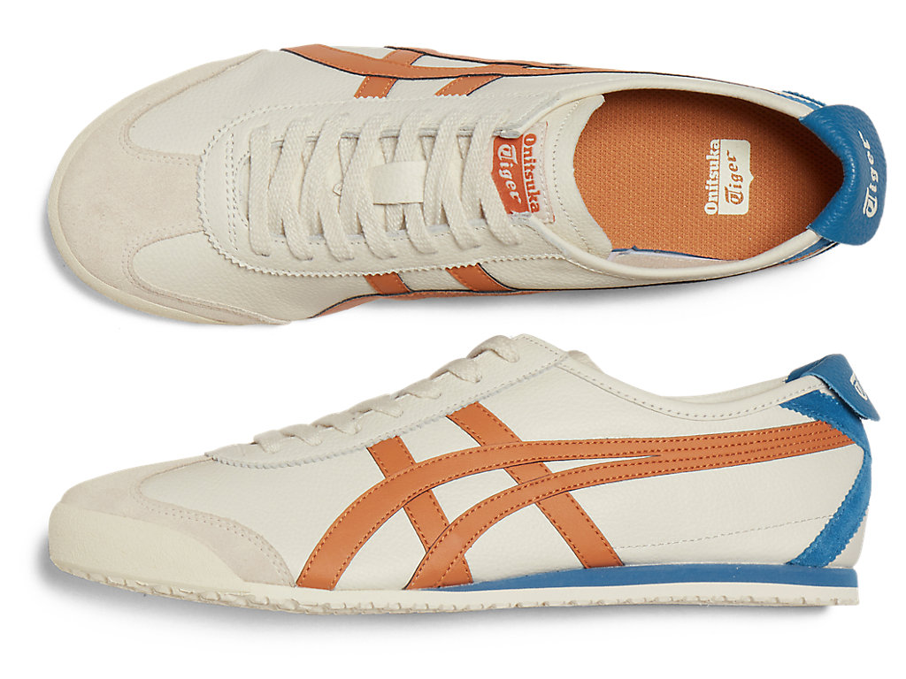 Men's Onitsuka Tiger Mexico 66 Shoes Cream/Rust Orange | 40853TXQI