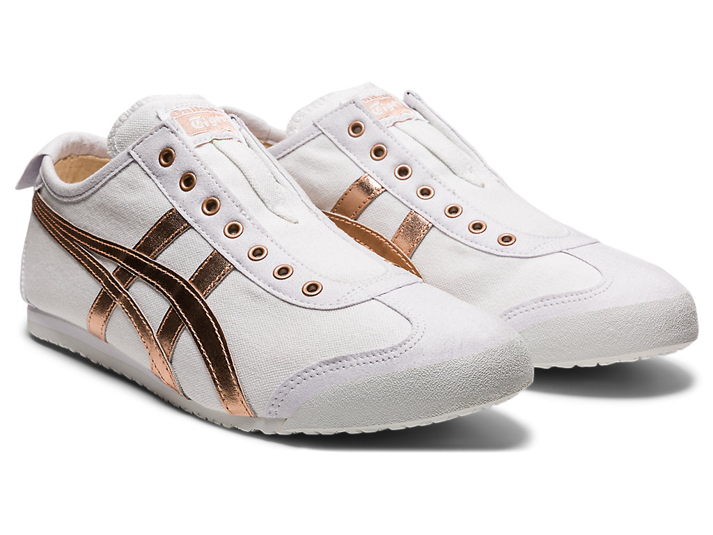 Men's Onitsuka Tiger Mexico 66 Slip-on Mexico 66 White/Rose Gold | 82067PYNF