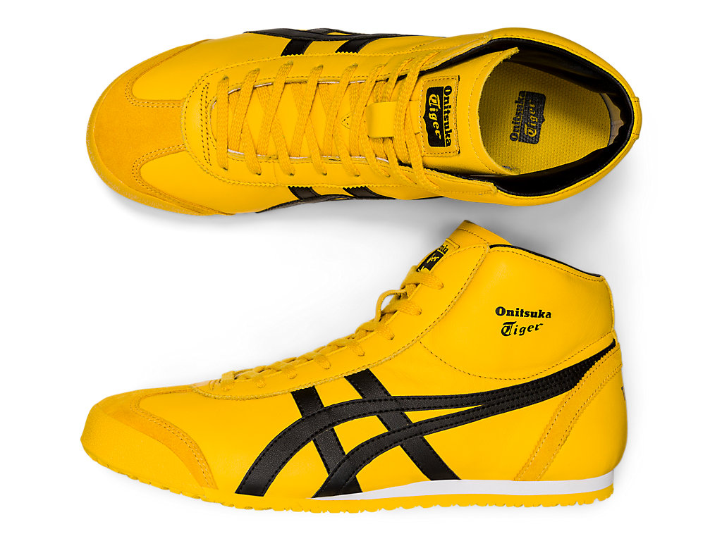 Men's Onitsuka Tiger Mexico Mid Runner Shoes Tai Chi Yellow/Black | 42806QUAK