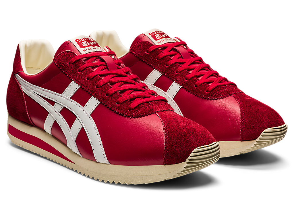 Men's Onitsuka Tiger Moal 77 Nm Shoes Classic Red/White | 65283AQTD