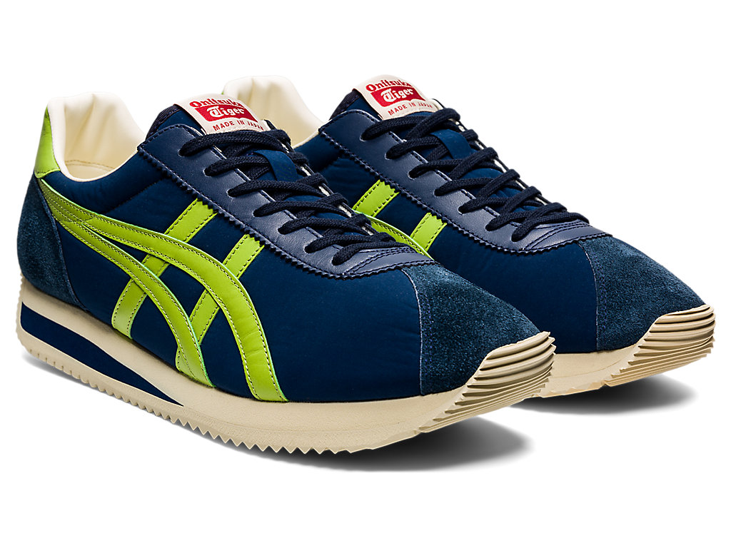 Men's Onitsuka Tiger Moal 77 Nm Shoes Peacoat/Neon Lime | 07185VROB