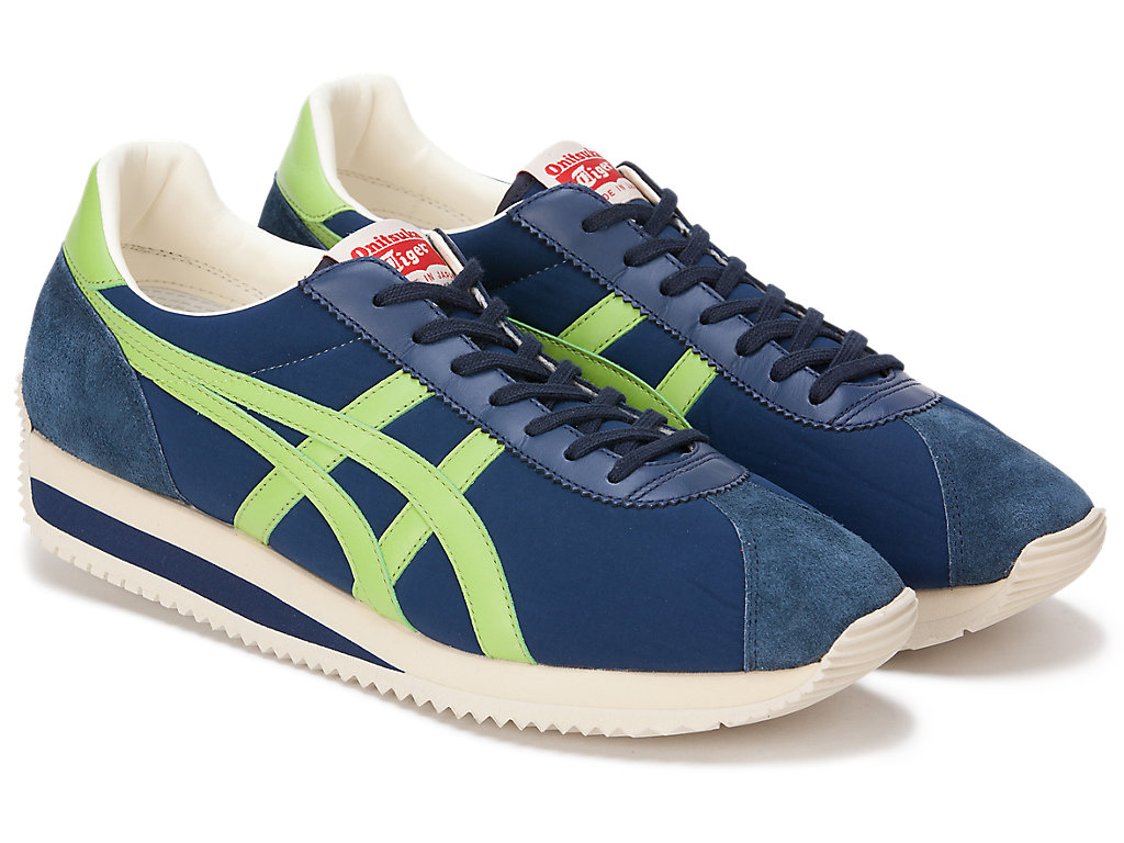 Men's Onitsuka Tiger Moal 77 Nm Shoes Peacoat/Neon Lime | 07185VROB