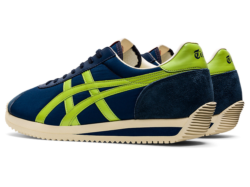 Men's Onitsuka Tiger Moal 77 Nm Shoes Peacoat/Neon Lime | 07185VROB