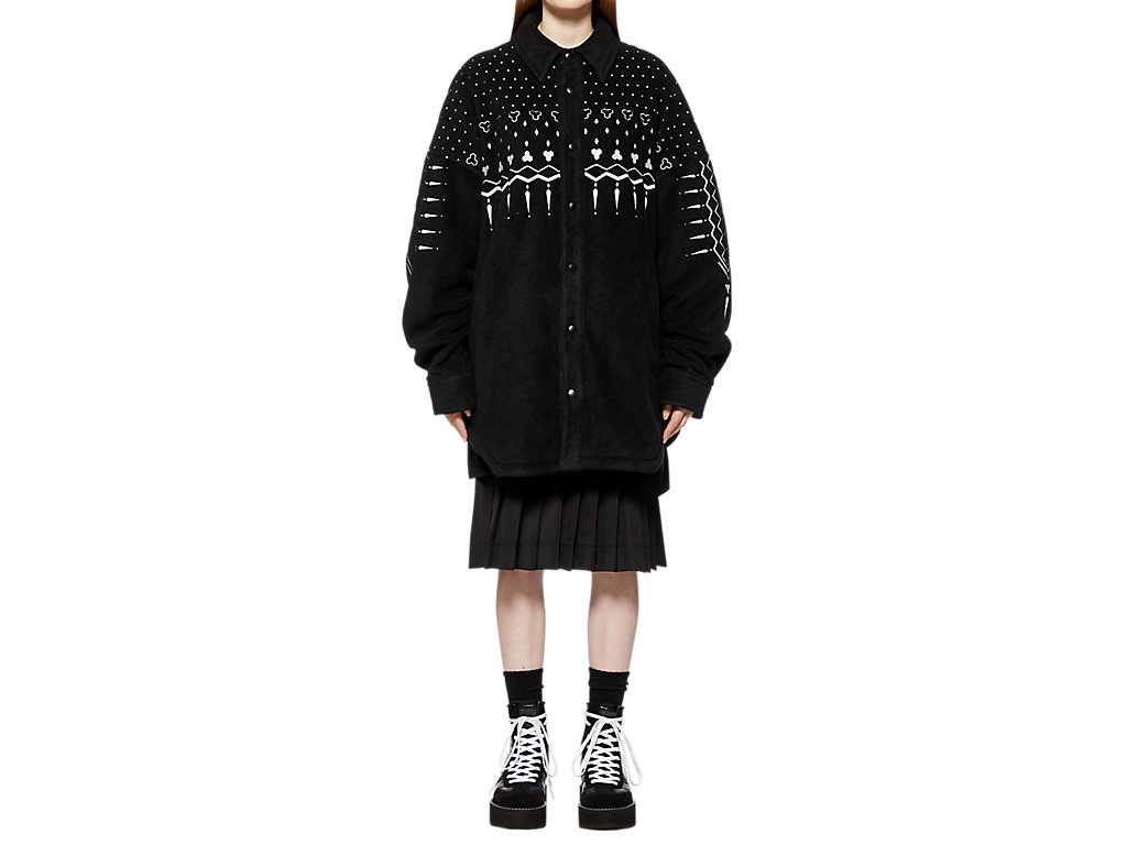 Men's Onitsuka Tiger Oversized Shirt Clothing Black/White | 48596PARW