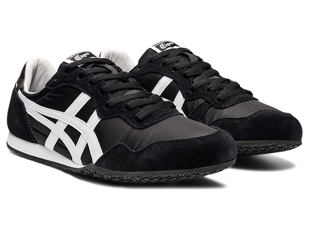 Men's Onitsuka Tiger Serrano Shoes Black/White | 36972ZAJK